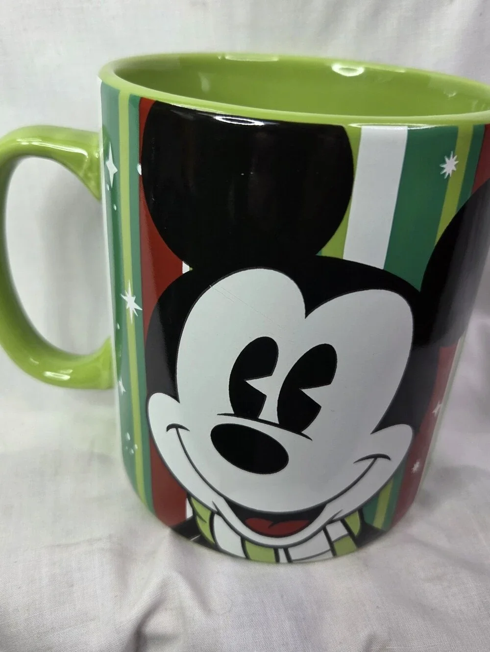 Mickey Mouse Christmas Oversized Disney Galerie Green Holiday Mug Cup 26 Ounces